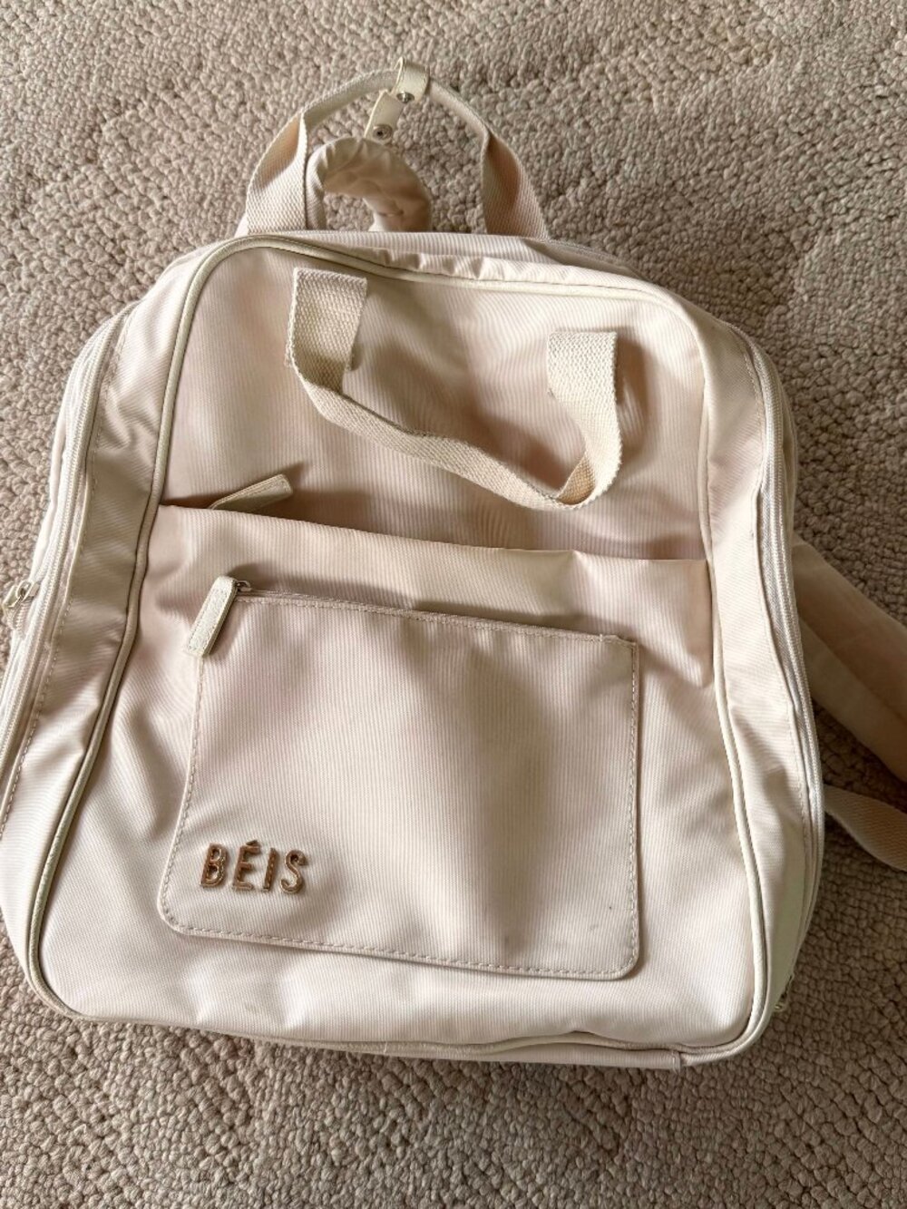 BEIS The Expandable Backpack (Beige) - Picture 4 of 14